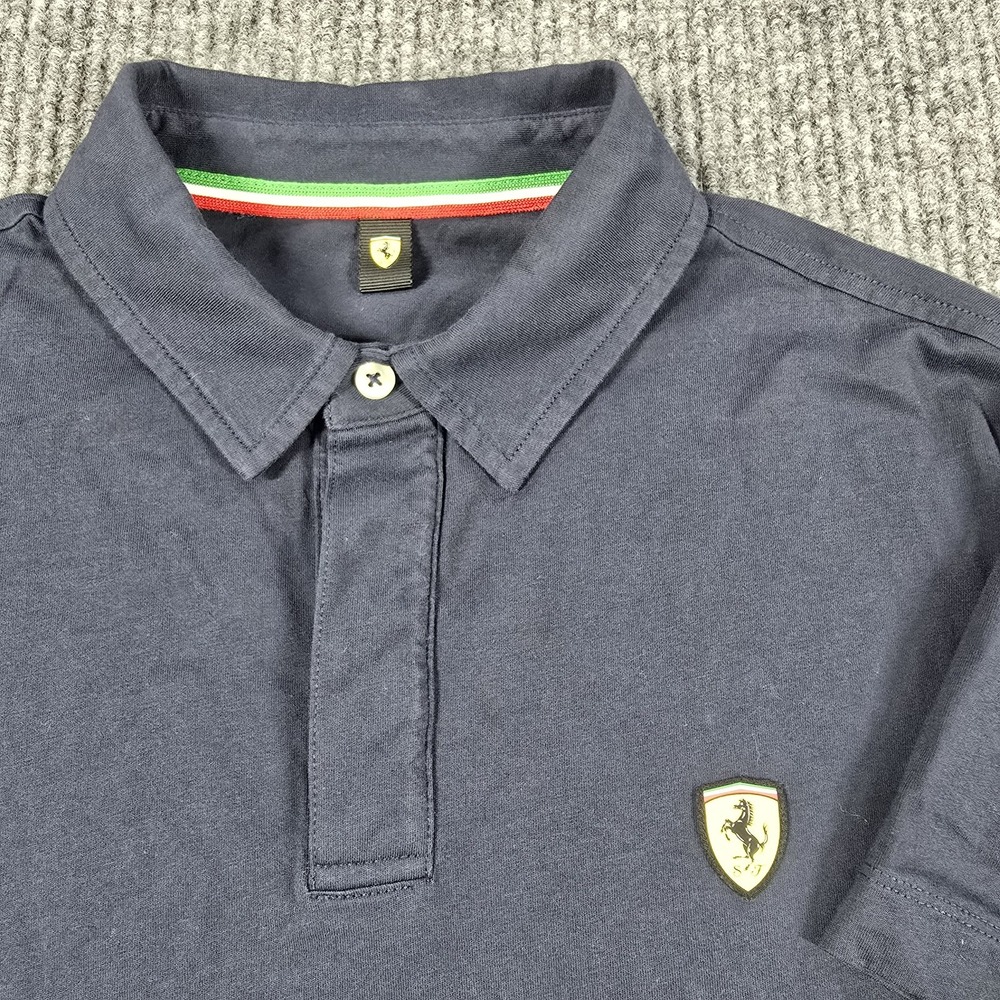Ferrari‎ Polo Shirt Mens Small Blue Scudetto Badge Racing F1 Motorsport